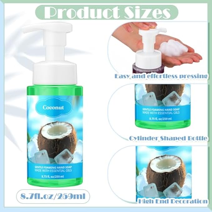 Swiffen 6 PACK SUMMER FOAMING HAND SOAP WITH PUMP CARE MOISTURIZING LIQUID SCENTED GENTLE FOAM HAND WASH EMPLOYEE THANK YOU GIFT BULK FOR KITCHEN BATHROOM FAMILY TEACHER STAFF DOCTOR 8.75 FL. OZ - Image 4